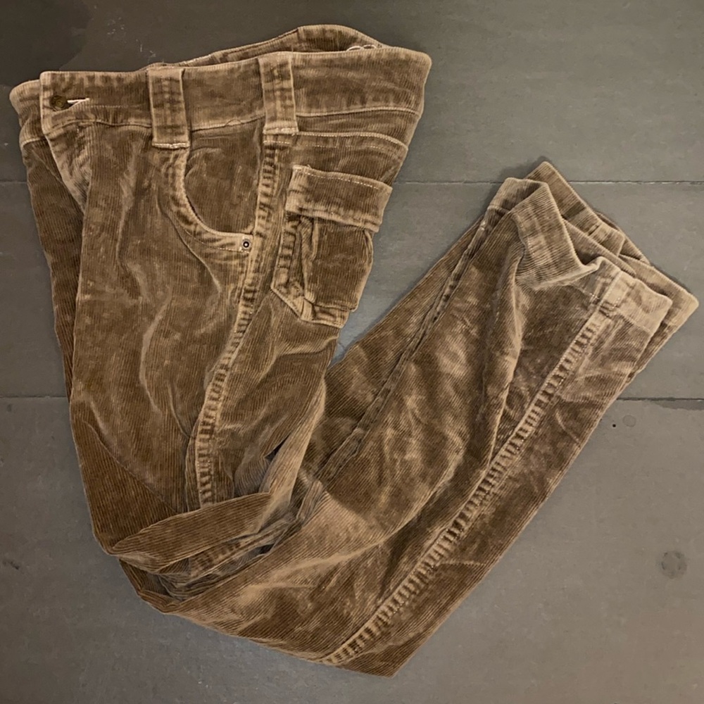 Split Size 5 Brown Corduroy Straight Wide Leg Pants